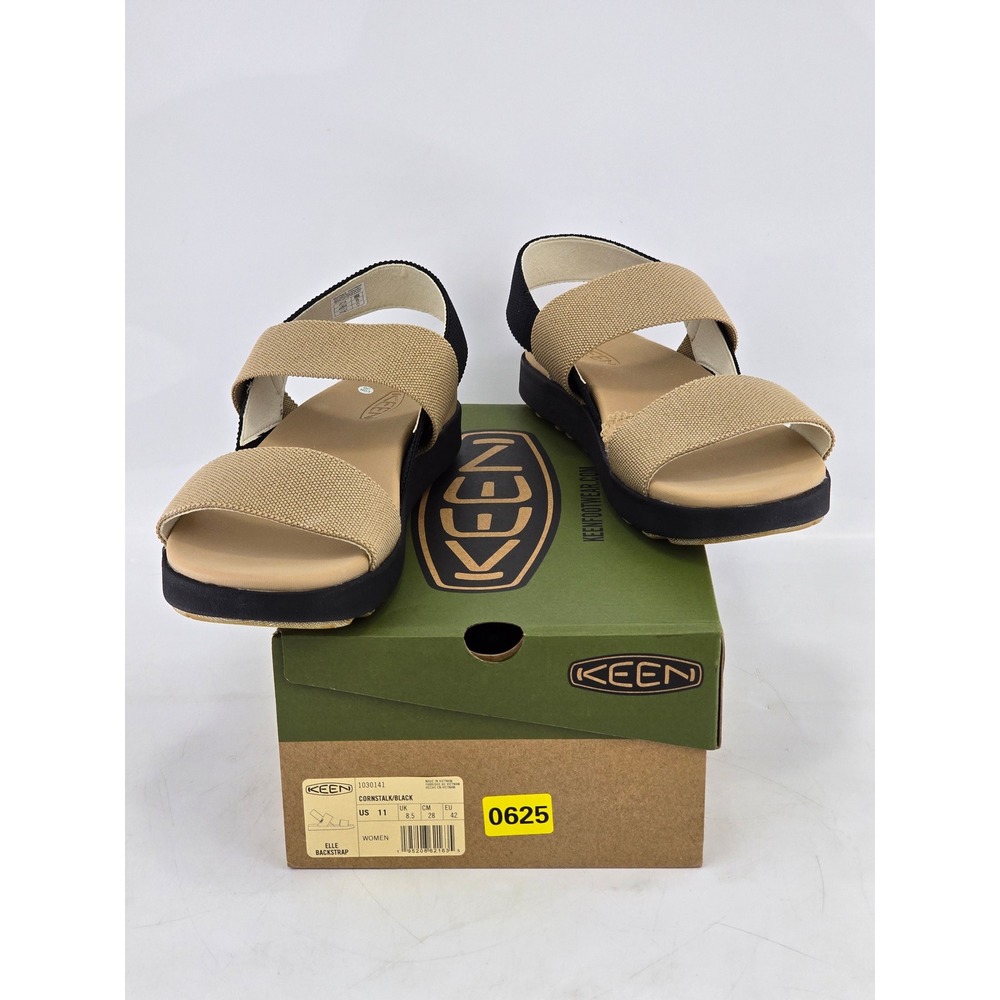 KEEN Elle Backstrap Women 11 Cornstalk Black Sandals 1030141 - NEW